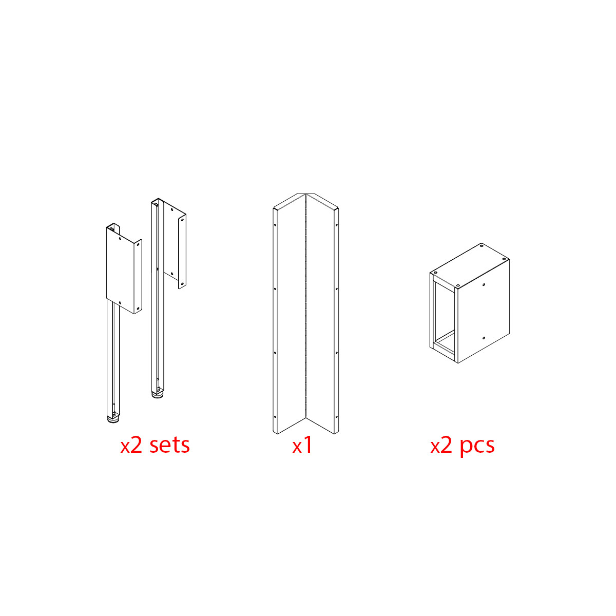 Kit extension pour meuble d'angle profond 61cm