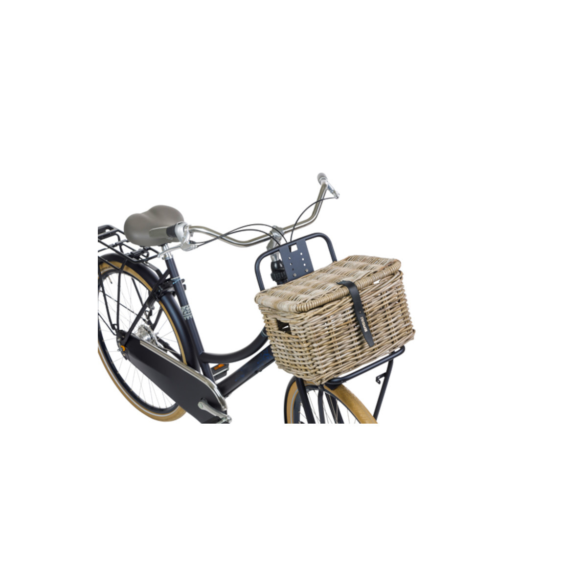 Basil Dax S, Panier de vélo avant avec couvercle, gris