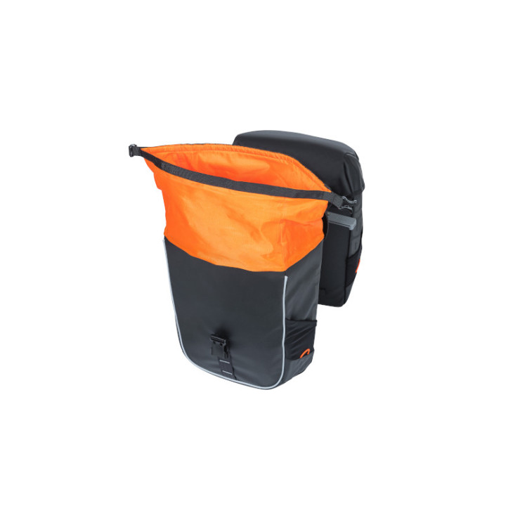 Basil Miles Tarpaulin sacoche double MIK, 34L, noir orange