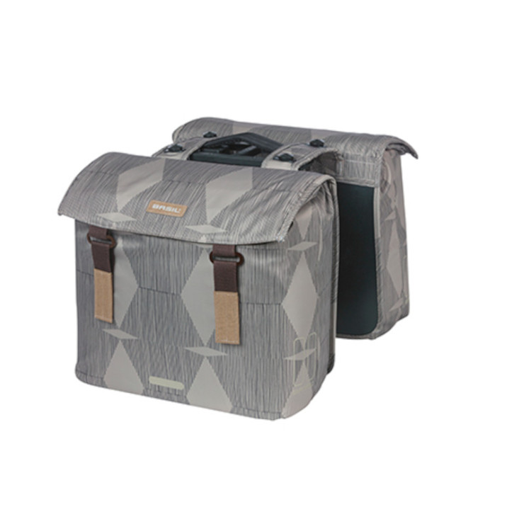 Basil Elegance sacoche double MIK, 40-49L, chateau taupe