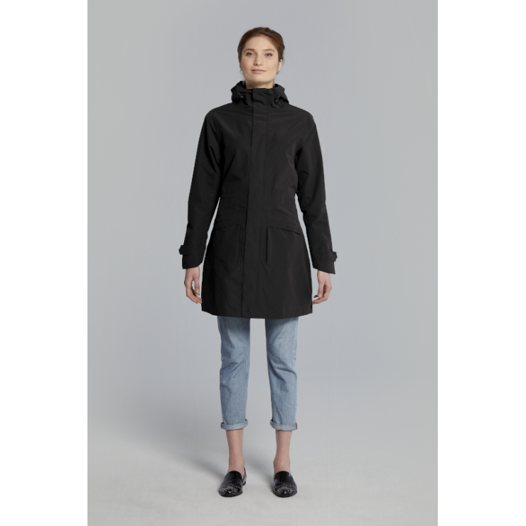 Basil Mosse veste de pluie Parka femmes, Noir S