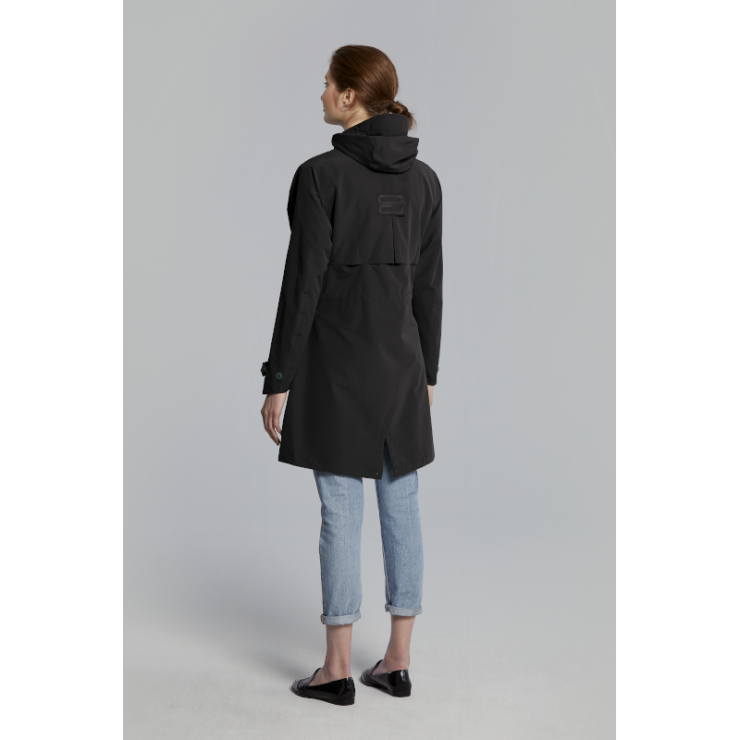 Basil Mosse veste de pluie Parka femmes, Noir M