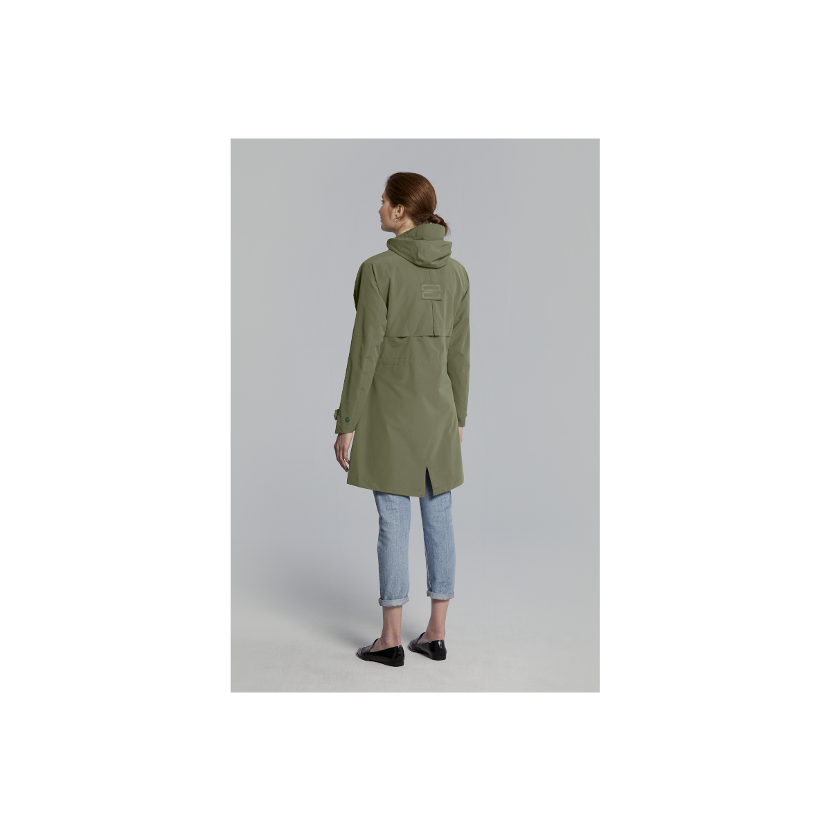 Basil Mosse veste de pluie Parka femmes, Vert olive XS