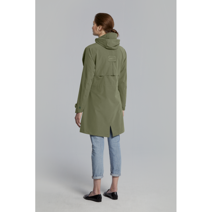 Basil Mosse veste de pluie Parka femmes, Vert olive XS