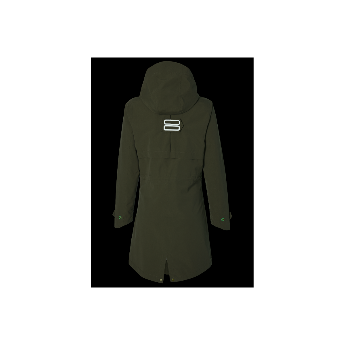 Basil Mosse veste de pluie Parka femmes, Vert olive S