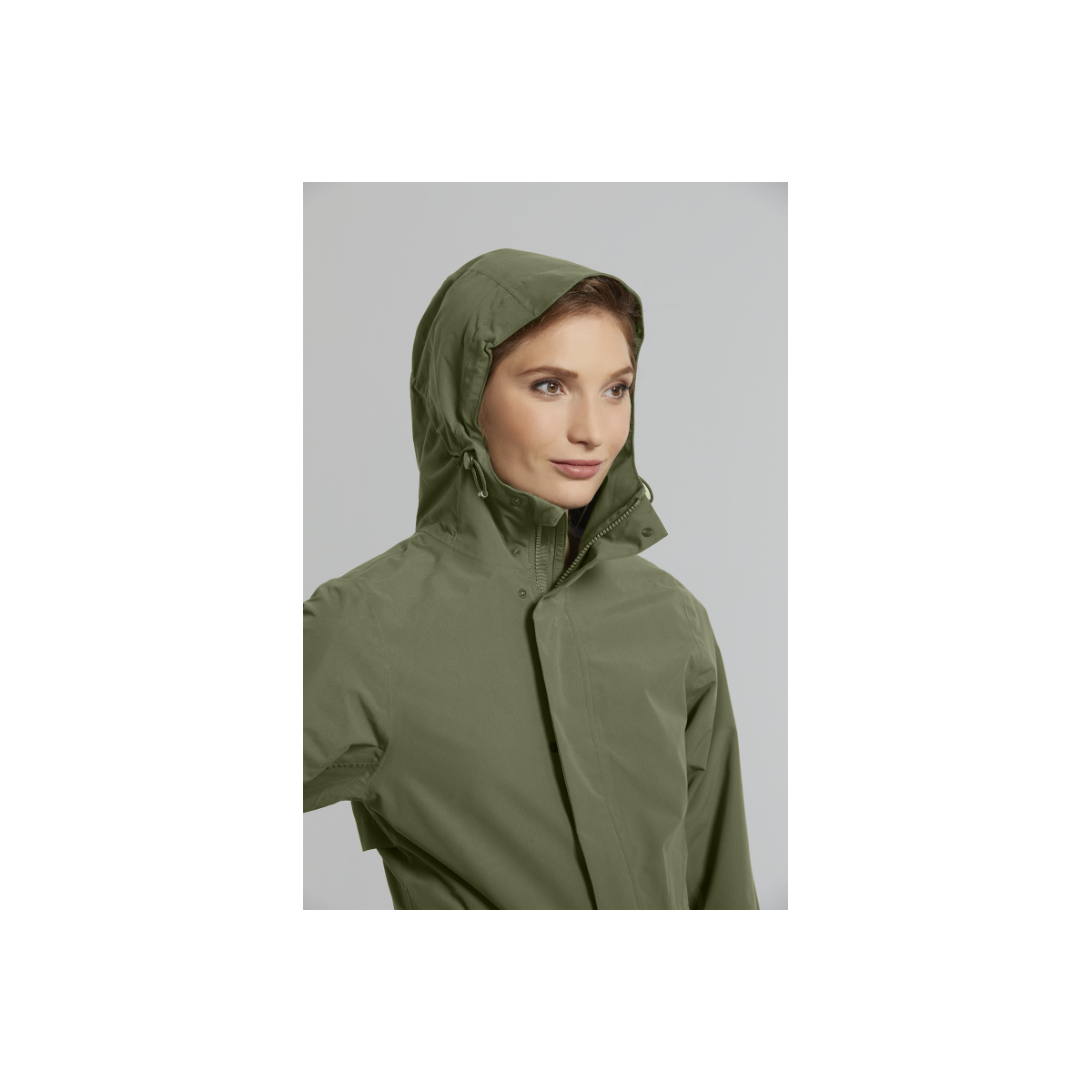 Basil Mosse veste de pluie Parka femmes, Vert olive S