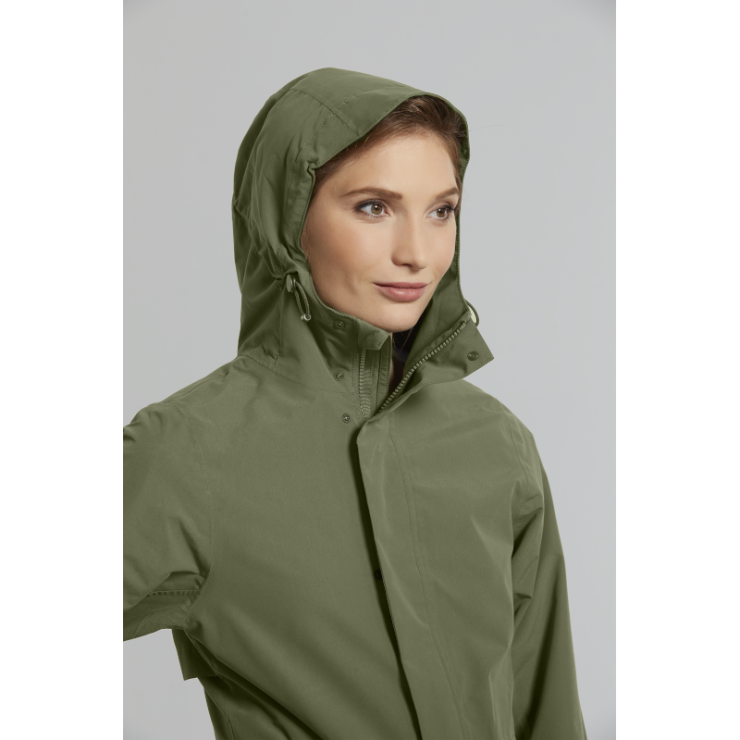 Basil Mosse veste de pluie Parka femmes, Vert olive S