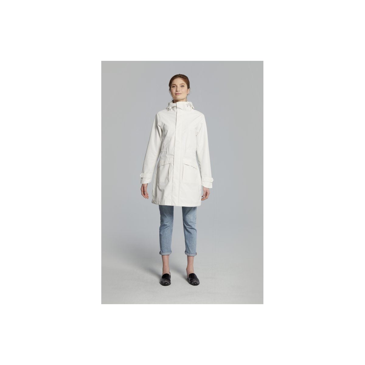 Basil Mosse veste de pluie Parka femmes, blanc XS