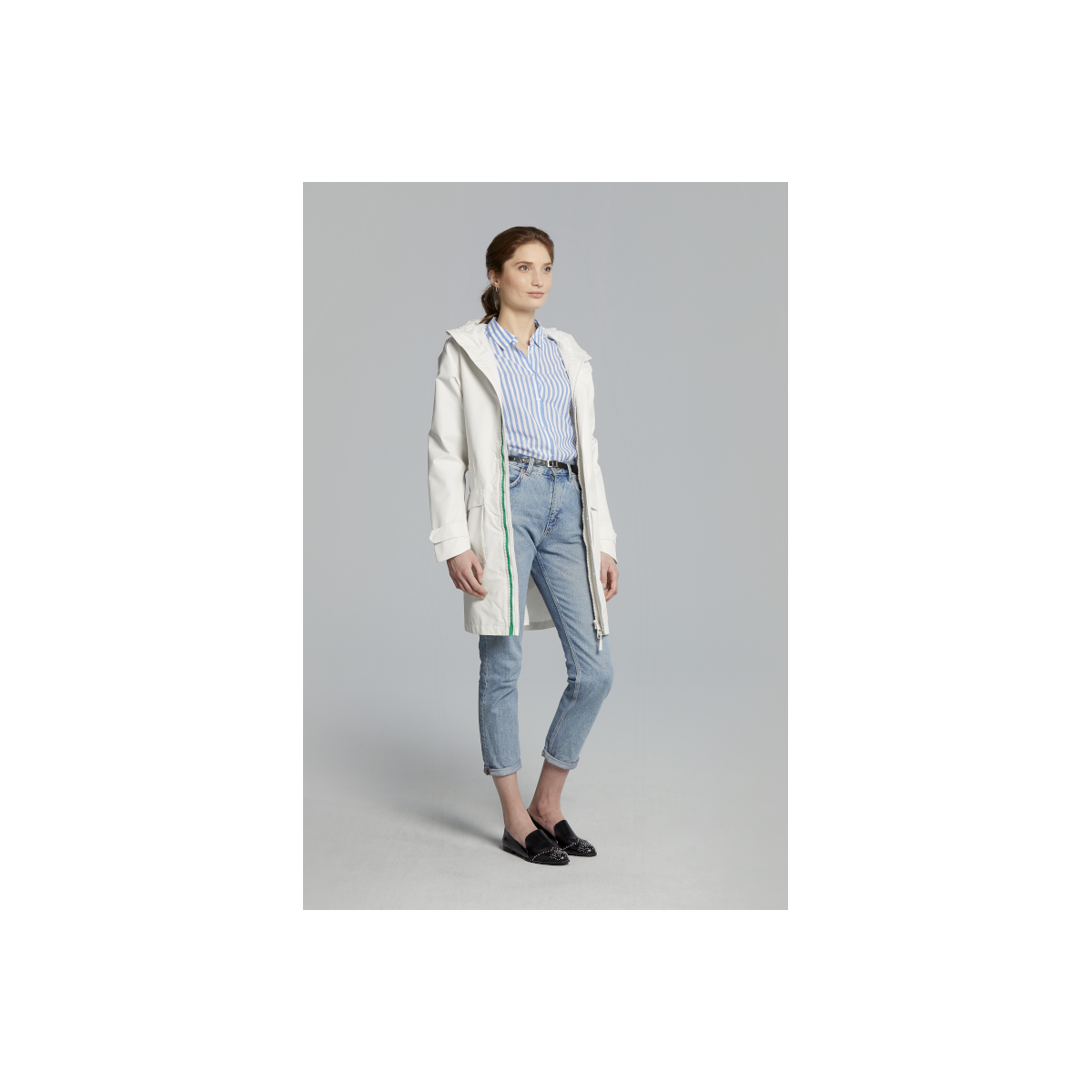 Basil Mosse veste de pluie Parka femmes, blanc XS