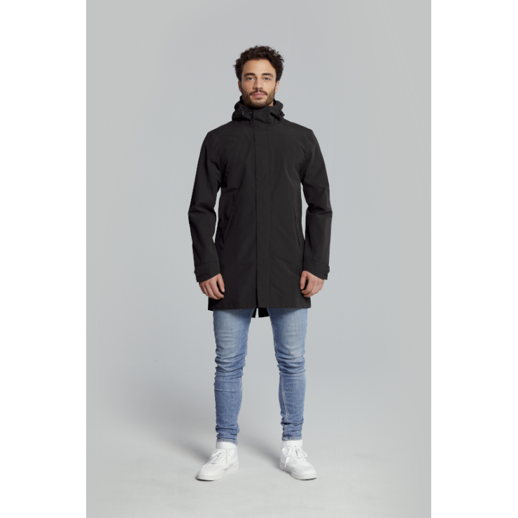 Basil Mosse veste de pluie Parka hommes, Noir S