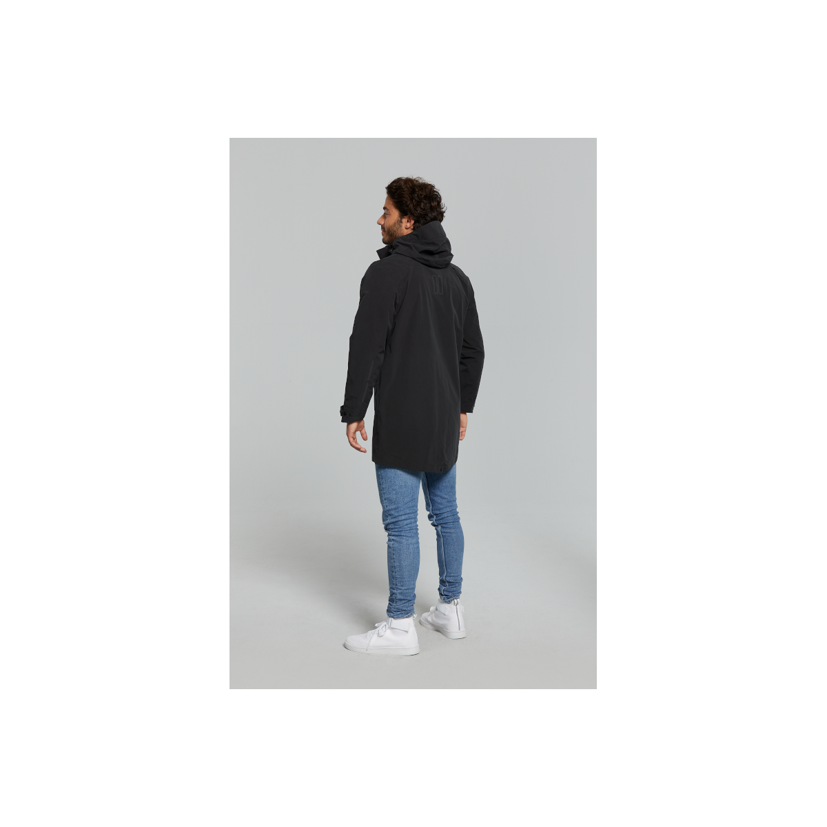 Basil Mosse veste de pluie Parka hommes, Noir S