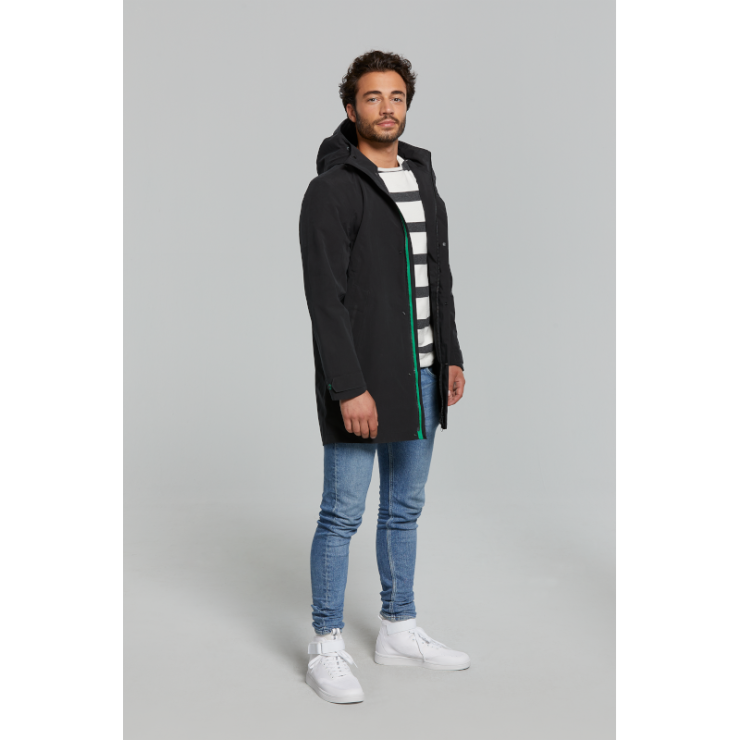 Basil Mosse veste de pluie Parka hommes, Noir M