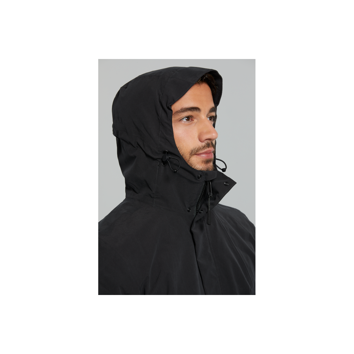 Basil Mosse veste de pluie Parka hommes, Noir L