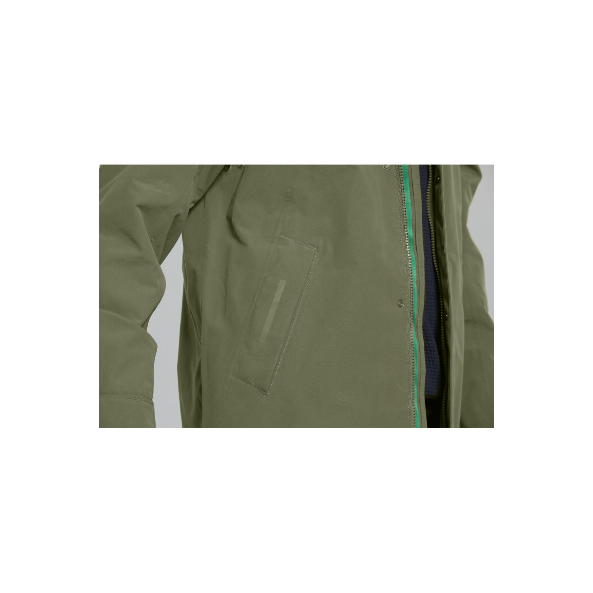 Basil Mosse veste de pluie Parka hommes, Vert olive S