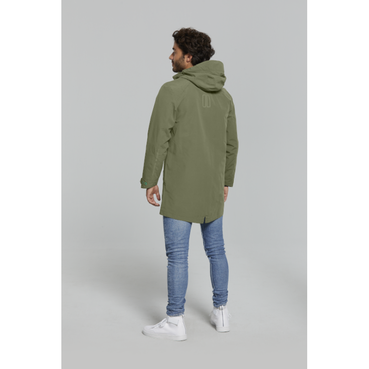 Basil Mosse veste de pluie Parka hommes, Vert olive M