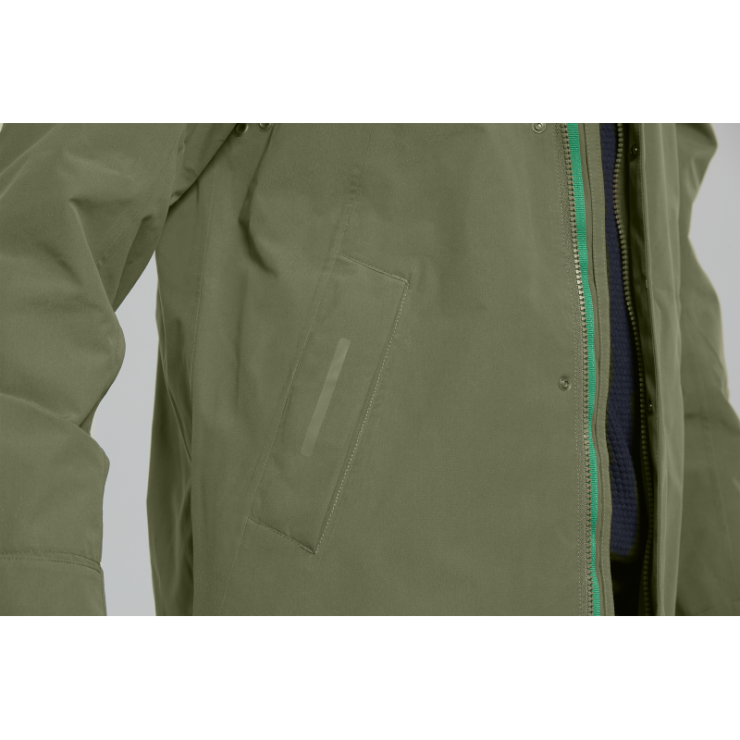 Basil Mosse veste de pluie Parka hommes, Vert olive M