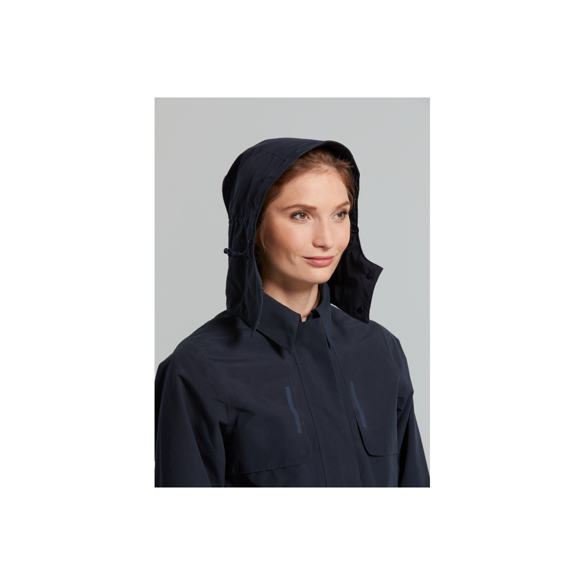 Basil Mosse veste de pluie femmes trench-coat, Bleu nuit S