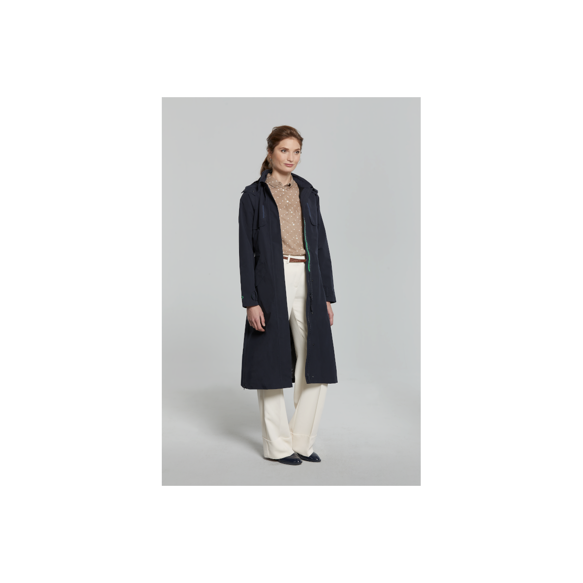 Basil Mosse veste de pluie femmes trench-coat, Bleu nuit M