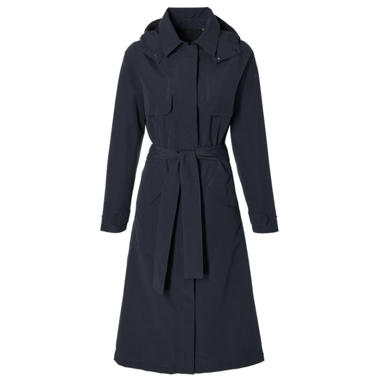 Basil Mosse veste de pluie femmes trench-coat, Bleu nuit XL