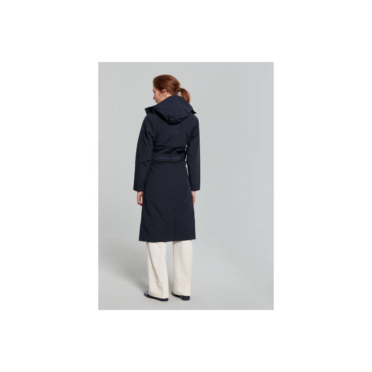 Basil Mosse veste de pluie femmes trench-coat, Bleu nuit XL