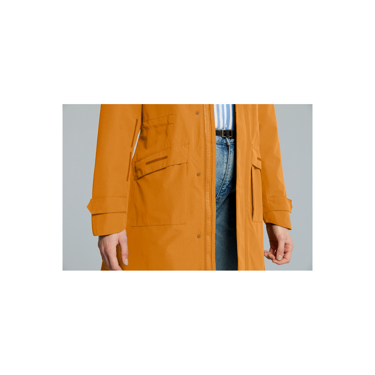 Basil Mosse veste de pluie Parka femmes Ocre  M