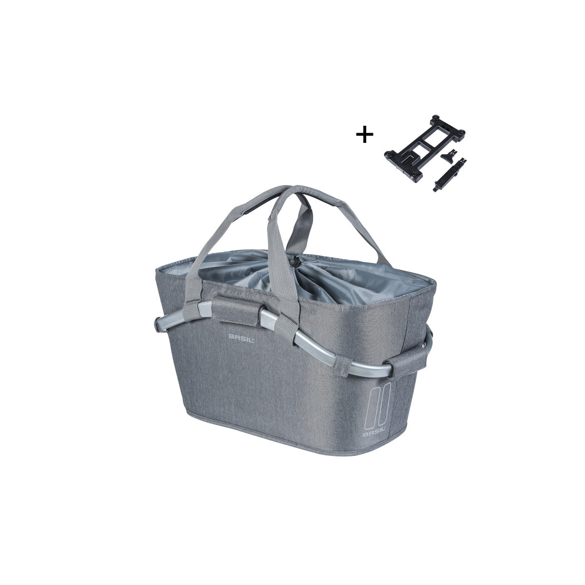 Basil 2Day Carry All panier arrière MIK, grey melee Basil 2Day Carry All panier arrière MIK, grey melee
