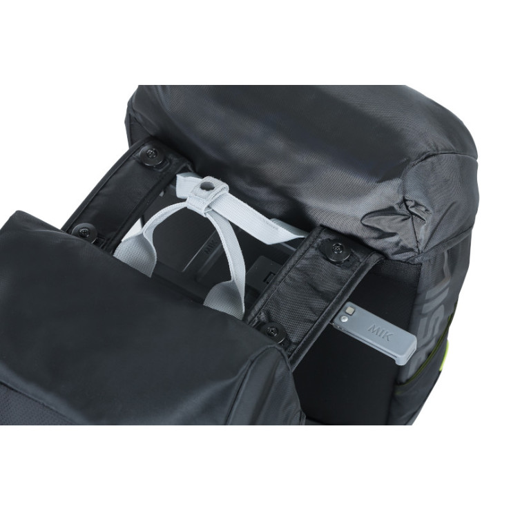 Basil Miles sacoche double MIK, 34L, black lime