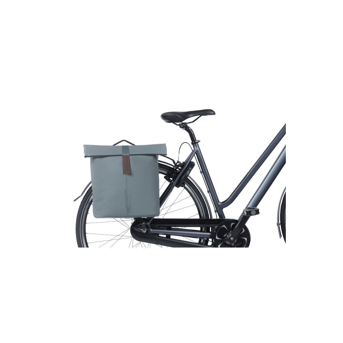 Basil City sacoche double de vélo MIK, 28-32L, graphite blue