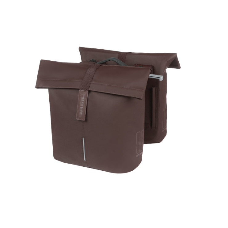 Basil City sacoche double de vélo MIK, 28-32L, roasted brown