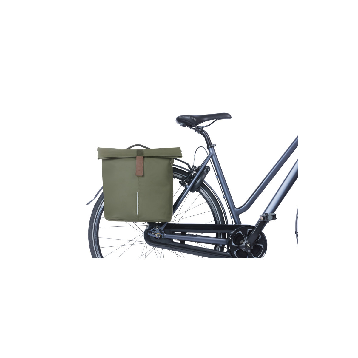 Basil City sacoche double de vélo MIK, 28-32L, moss green