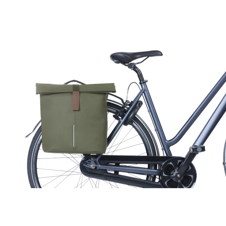 Basil City sacoche double de vélo MIK, 28-32L, moss green