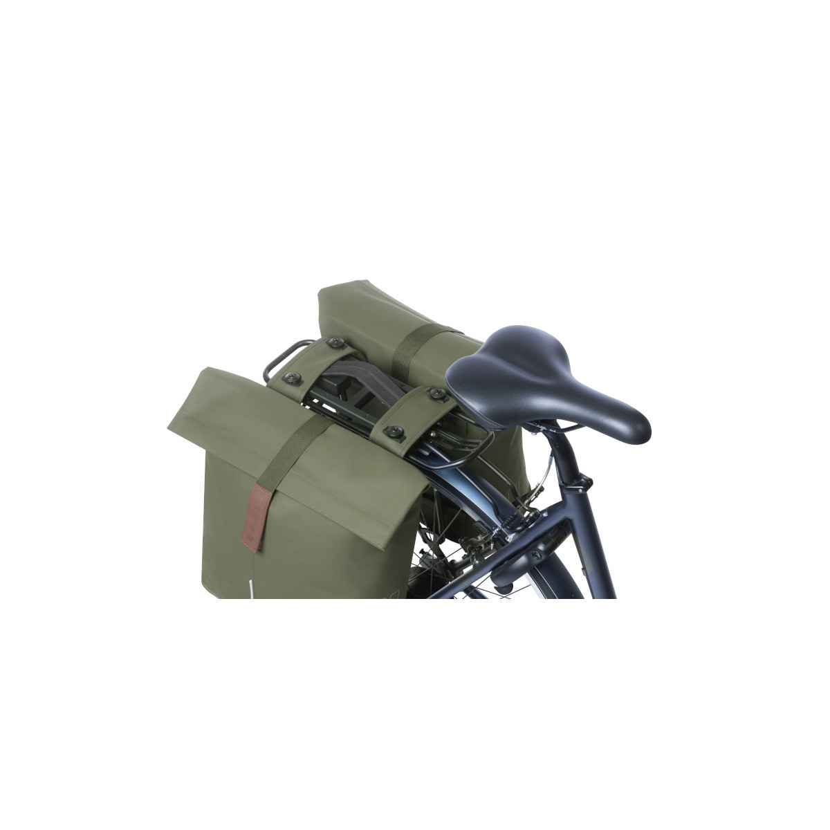 Basil City sacoche double de vélo MIK, 28-32L, moss green