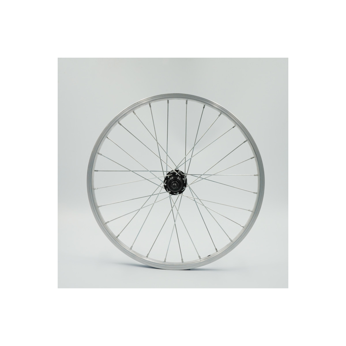 Roue 20" ARR, RL 1vit, jante alu simple paroi argent, écrous