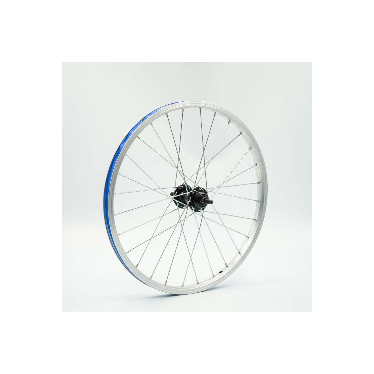 Roue 20" ARR, RL 1vit, jante alu simple paroi argent, écrous