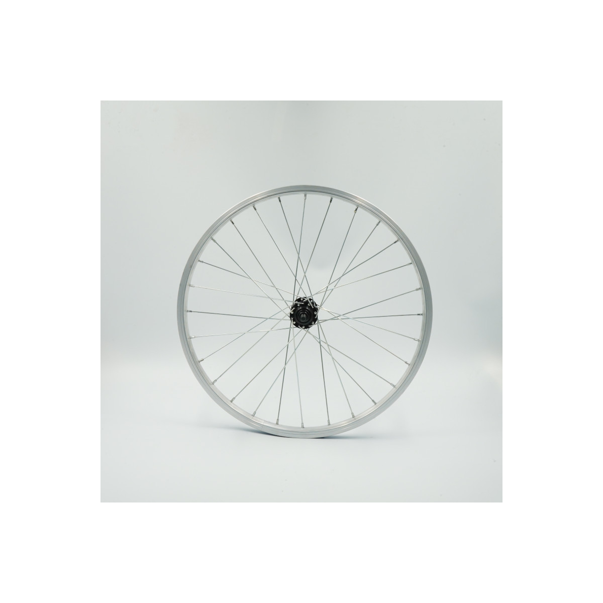 Roue 20" AV, jante alu simple paroi argent, écrous