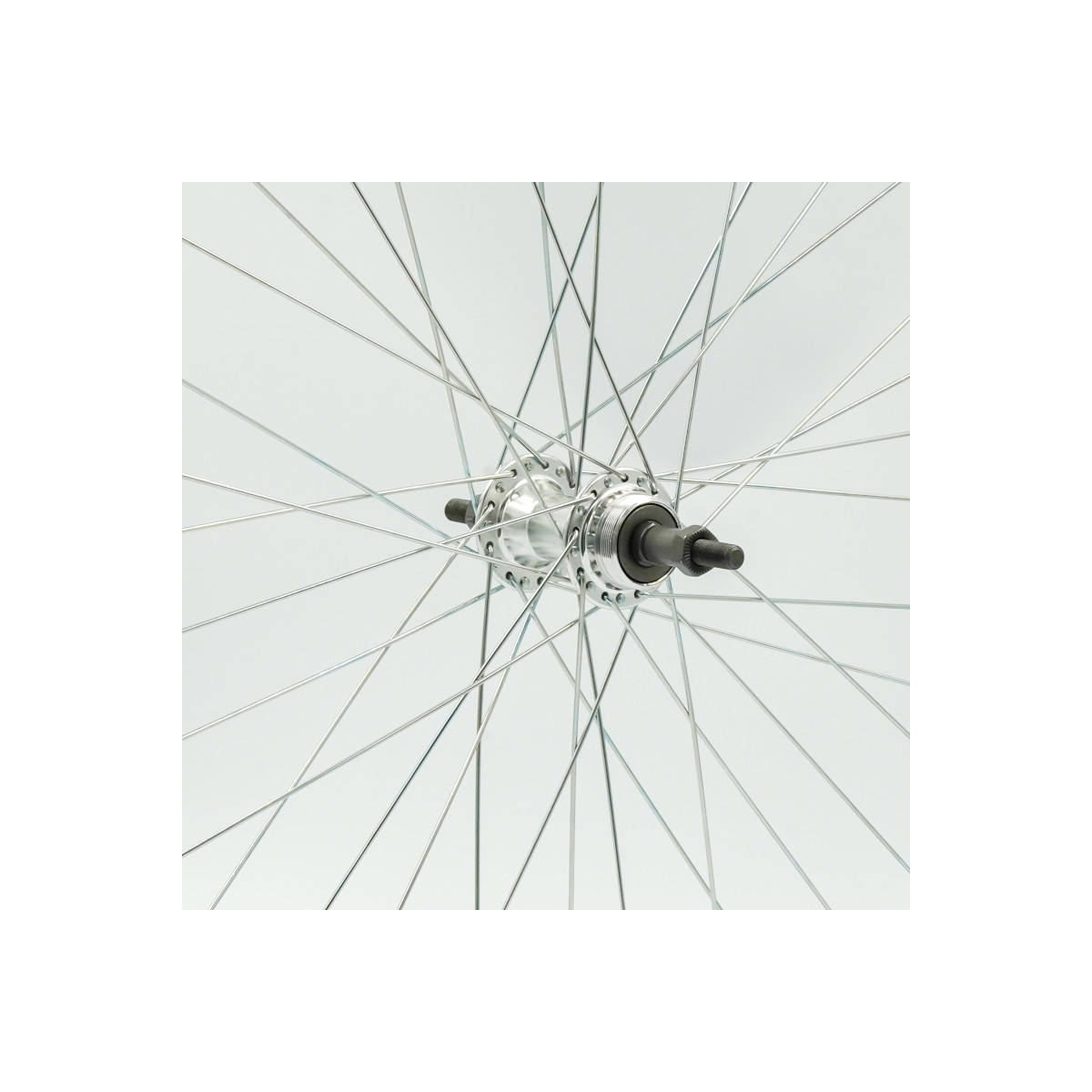 Roue 24" ARR, RL 7vit, jante alu simple paroi argent, écrous