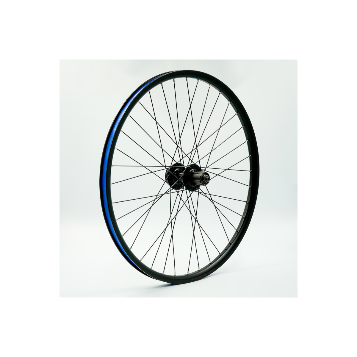 Roue 24" AV, jante alu double paroi noire, disc 6 trous, QR10