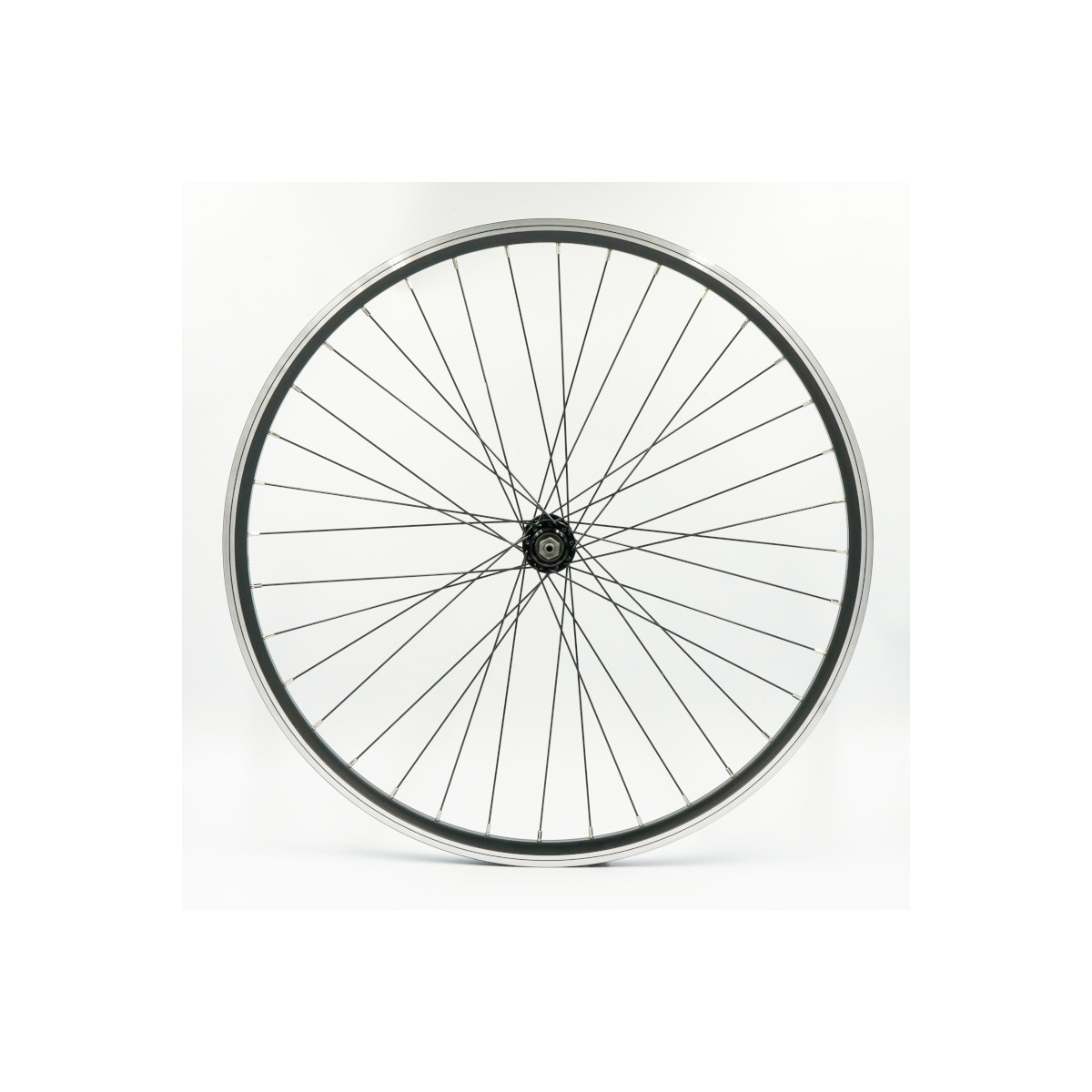 Roue 26" AV, jante alu double paroi noire, QR10