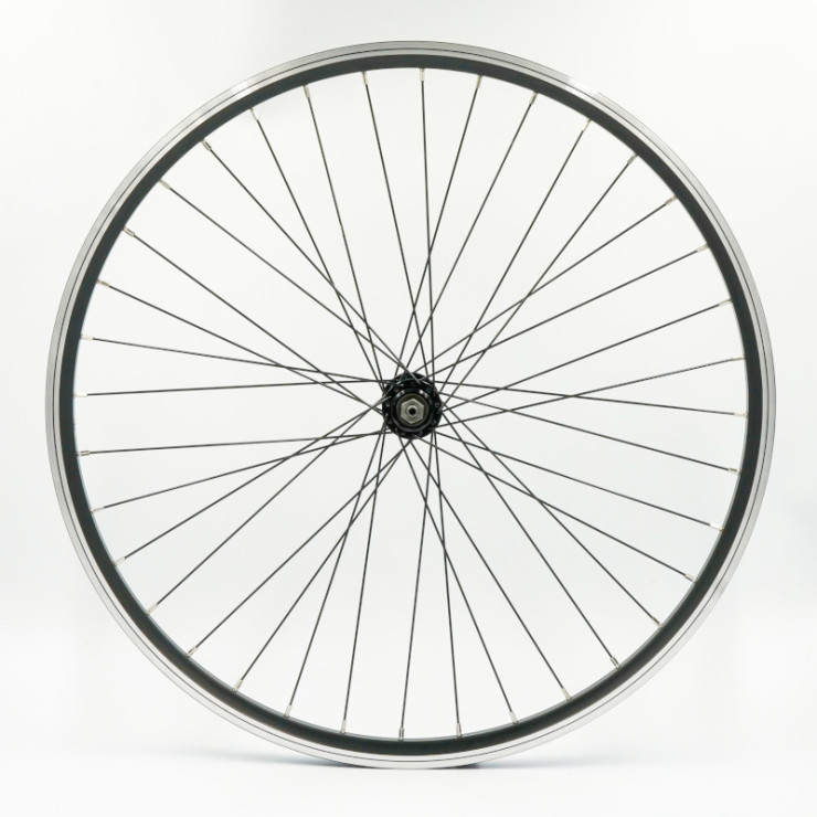 Roue 26" AV, jante alu double paroi noire, QR10