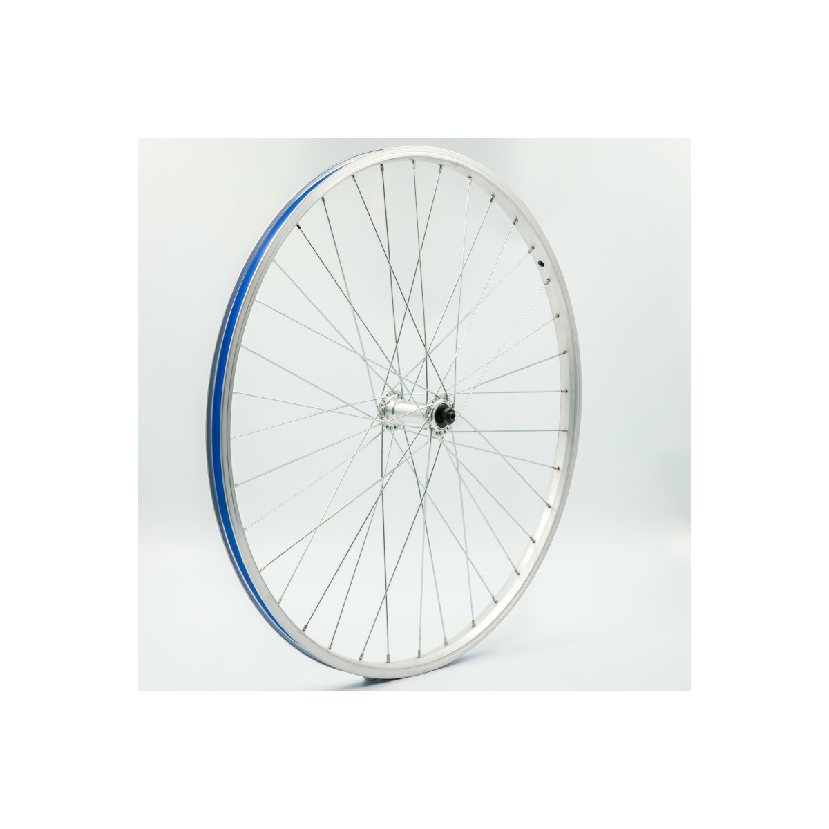 Roue 26" AV, jante alu simple paroi argent, QR10