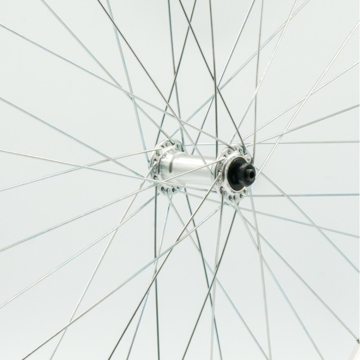 Roue 26" AV, jante alu simple paroi argent, QR10