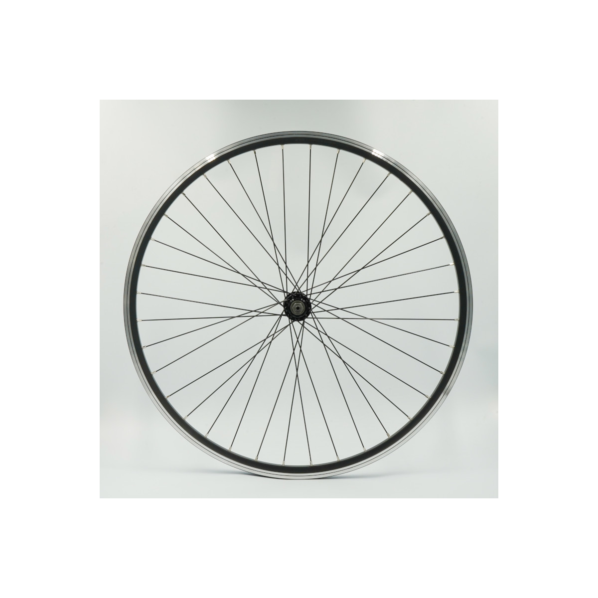 Roue 650B (27,5") AV, jante alu double paroi noire, QR10