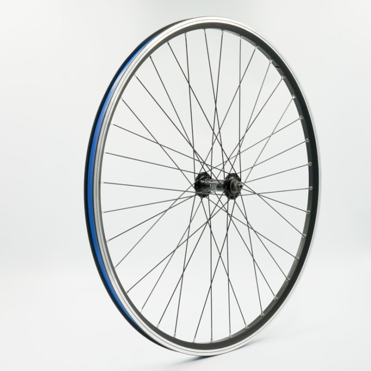 Roue 650B (27,5") AV, jante alu double paroi noire, QR10