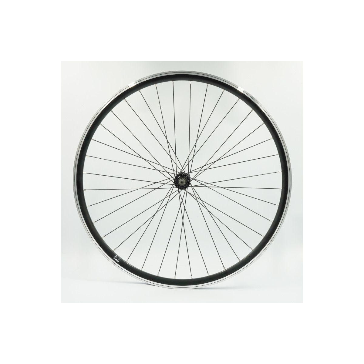 Roue 700C AV, jante alu double paroi noire, QR10