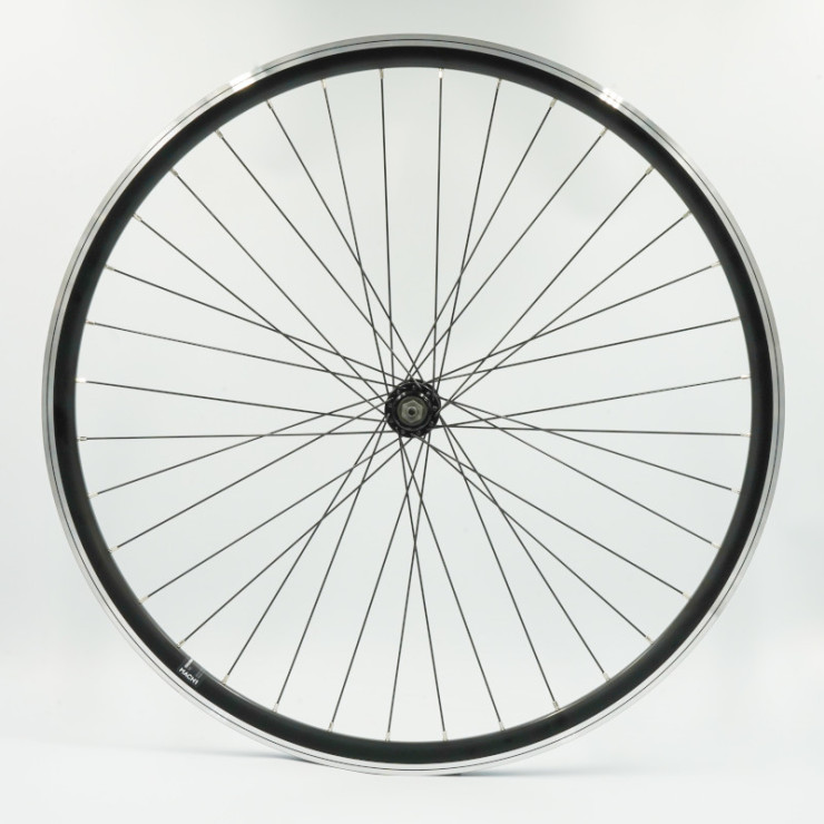 Roue 700C AV, jante alu double paroi noire, QR10