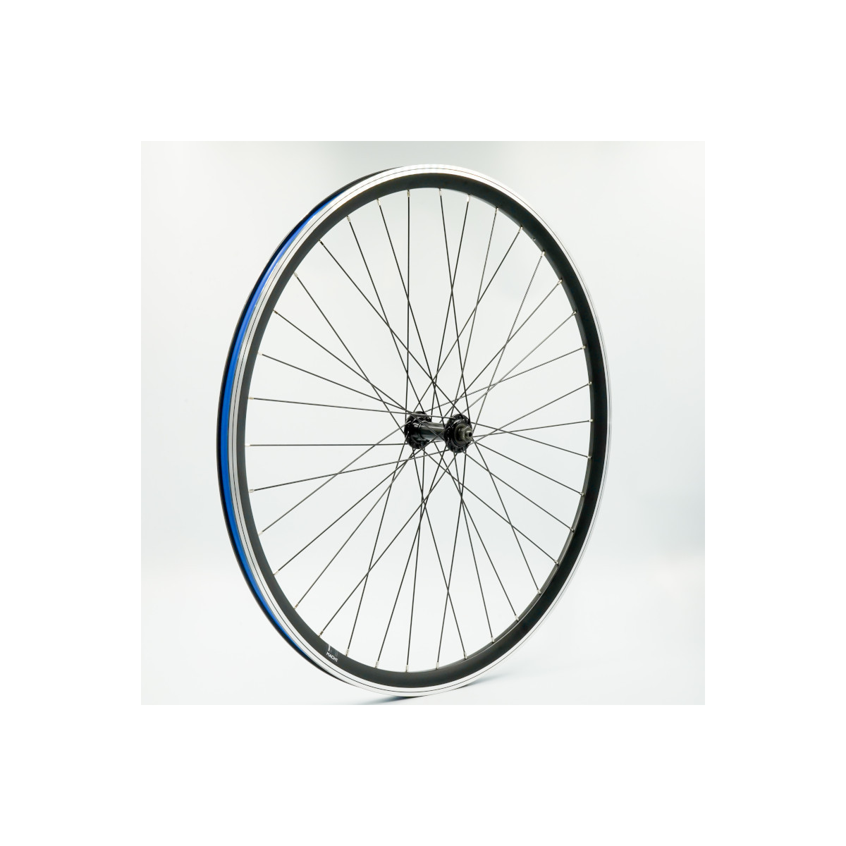 Roue 700C AV, jante alu double paroi noire, QR10