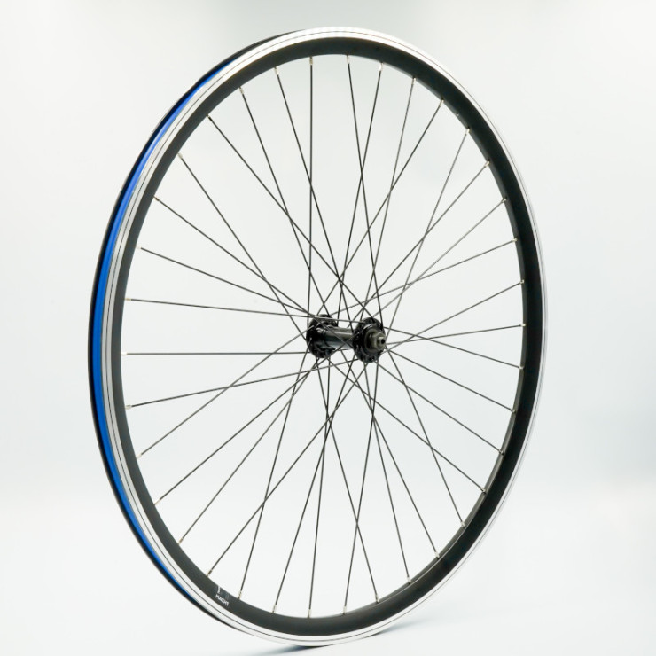 Roue 700C AV, jante alu double paroi noire, QR10