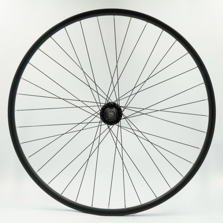 Roue 700VTC AV, jante alu double paroi noire, disc 6t, QR10