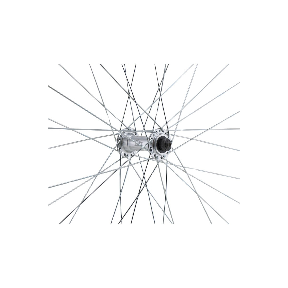 Roda dianteira 650B URBAN, parede dupla, prateada, skid, QR10