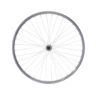 Roda traseira 700 VTC, parede dupla, prateada, calço, QR10